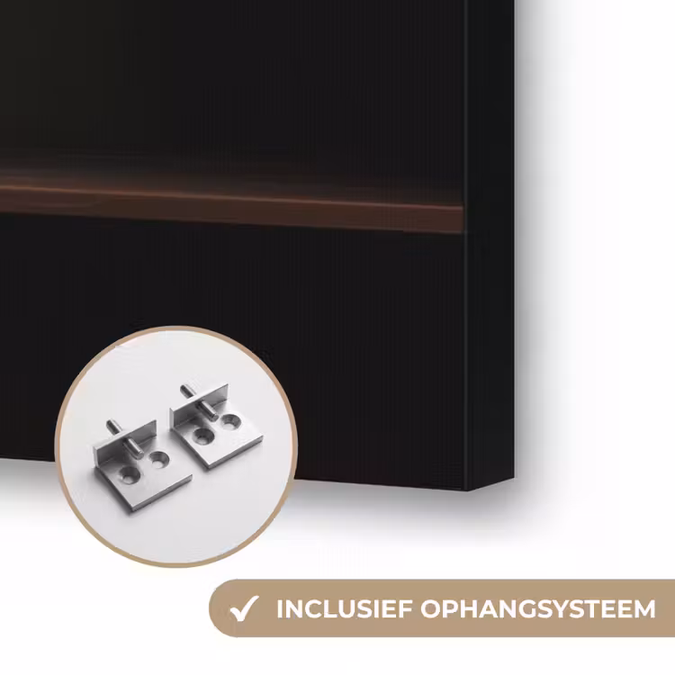 Glazen - Bloemen - Boeket - Kleuren Textielframe zwart klein -USP_ophangsysteemNL