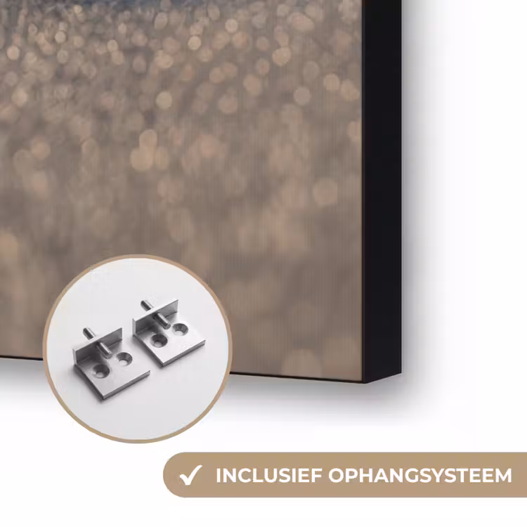 Glazenfles - Post - Zee - Zand Textielframe zwart klein -USP_ophangsysteemNL