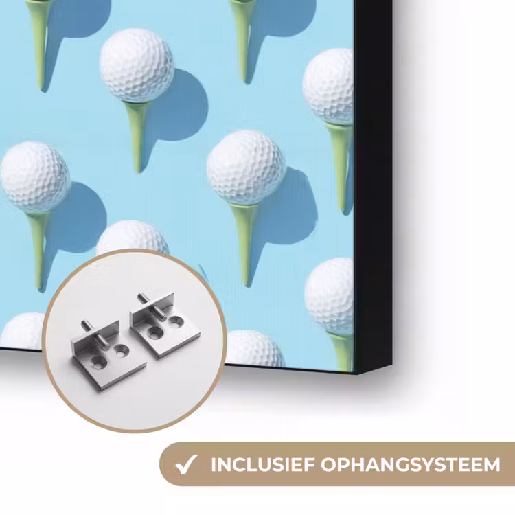 Golf - Ballen - Blauw Textielframe zwart klein 947 -USP_ophangsysteemNL