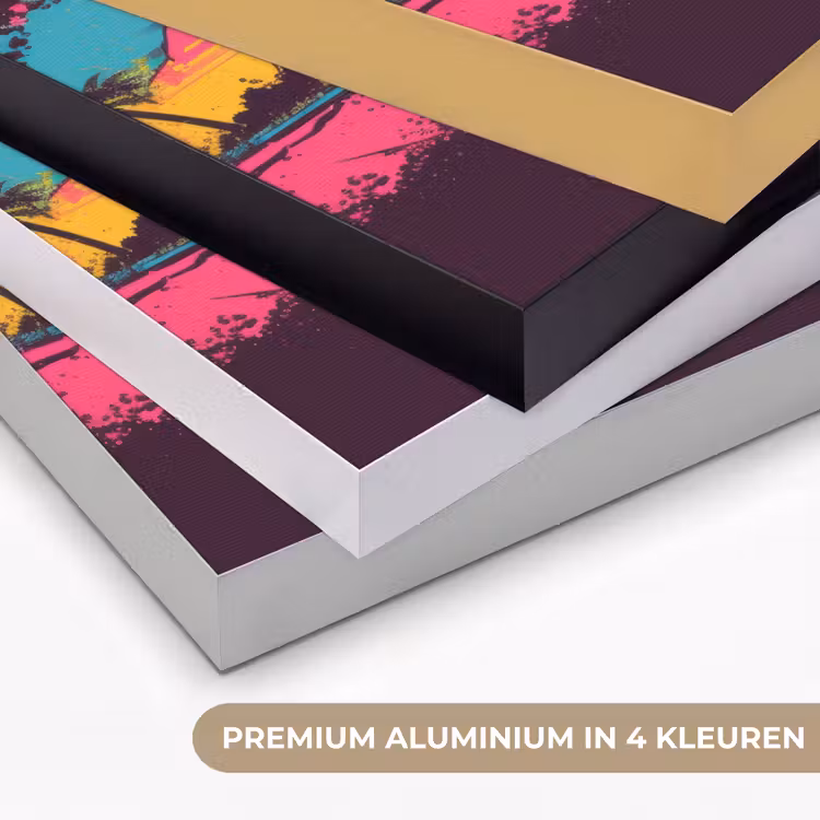 Golf - Kleurrijk - Zon - Palmbomen Textielframe zwart klein -USP_kleurenNL
