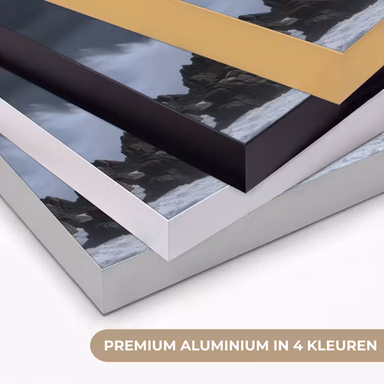 Golf - Vuurtoren - Schuimend water Textielframe zwart klein -USP_kleurenNL