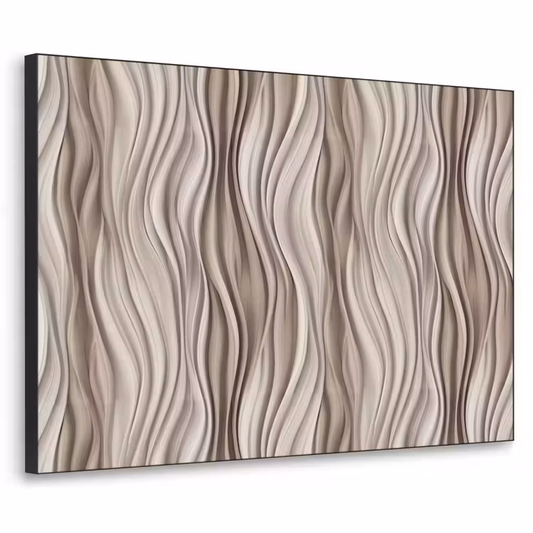 Golven - 3D - Crème Textielframe zwart klein 947 -3d