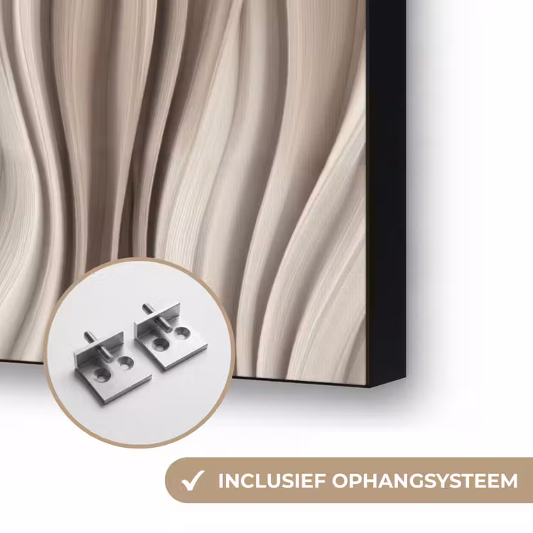 Golven - 3D - Crème Textielframe zwart klein 947 -USP_ophangsysteemNL