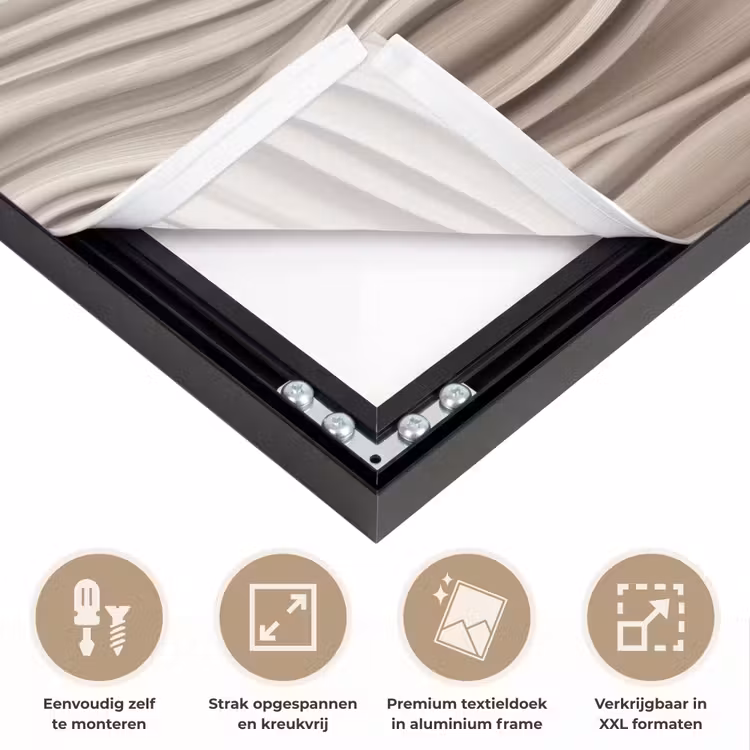 Golven - 3D - Crème Textielframe zwart klein 947 -USP_feed_closeupNL