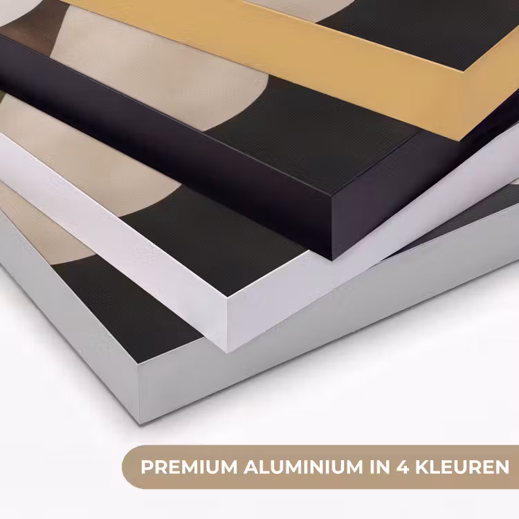 Golven - Abstract - Beige Textielframe zwart klein -USP_kleurenNL