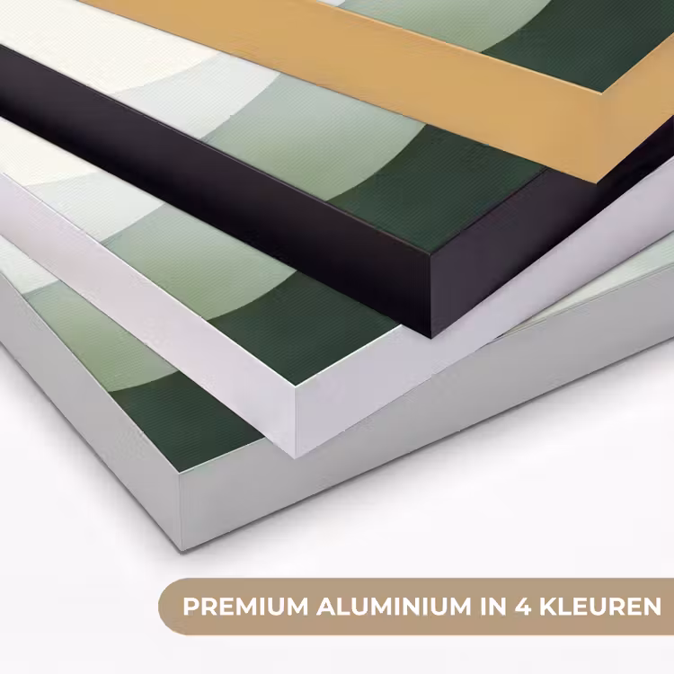 Golven - Abstract - Lichtgroen - Sierlijk Textielframe zwart klein -USP_kleurenNL