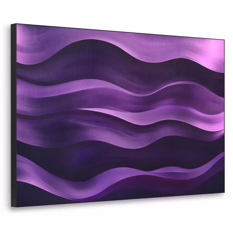 Golven - Abstract - Paars Textielframe - compleet frame klein -3d