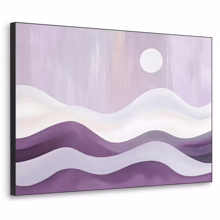 Golven - Heuvels - Abstract - Paars Textielframe - compleet frame klein -3d