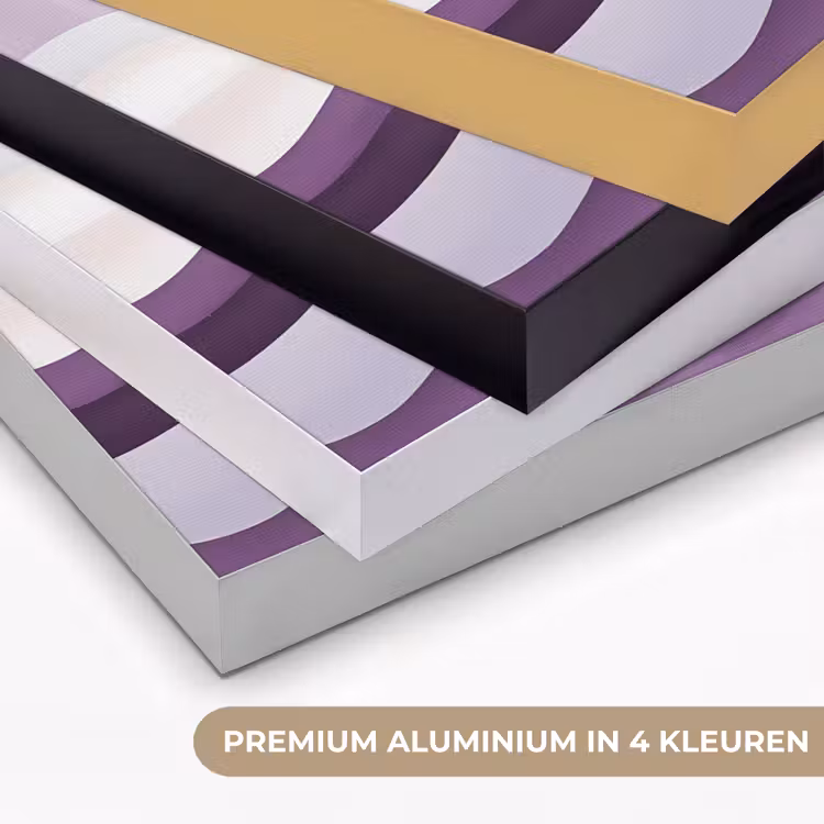 Golven - Heuvels - Abstract - Paars Textielframe zwart klein -USP_kleurenNL