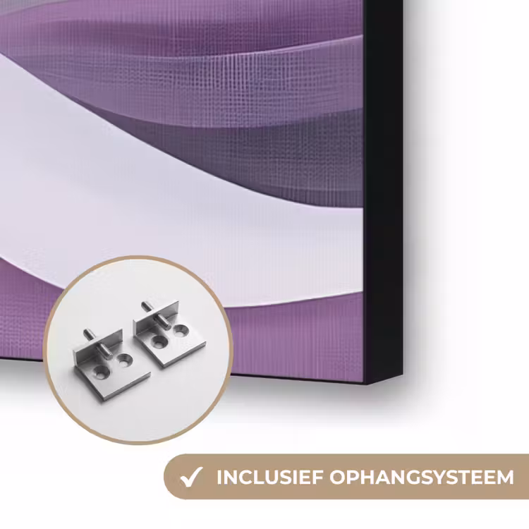 Golven - Heuvels - Abstract - Paars Textielframe zwart klein -USP_ophangsysteemNL