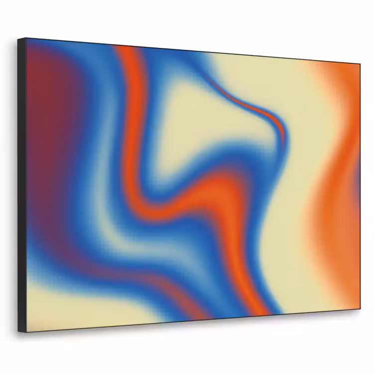 Golven - Kleurrijk - Abstract Textielframe zwart klein -3d