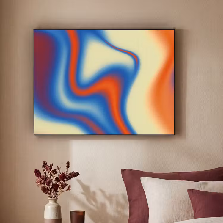 Golven - Kleurrijk - Abstract Textielframe - compleet frame klein -sfeer1