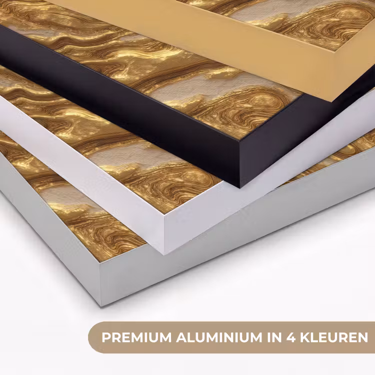 Golven - Organisch - Goud - Crème Textielframe zwart klein 947 -USP_kleurenNL