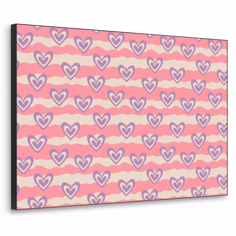 Golven - Patroon - Hartjes - Retro Textielframe - compleet frame klein 947 -3d
