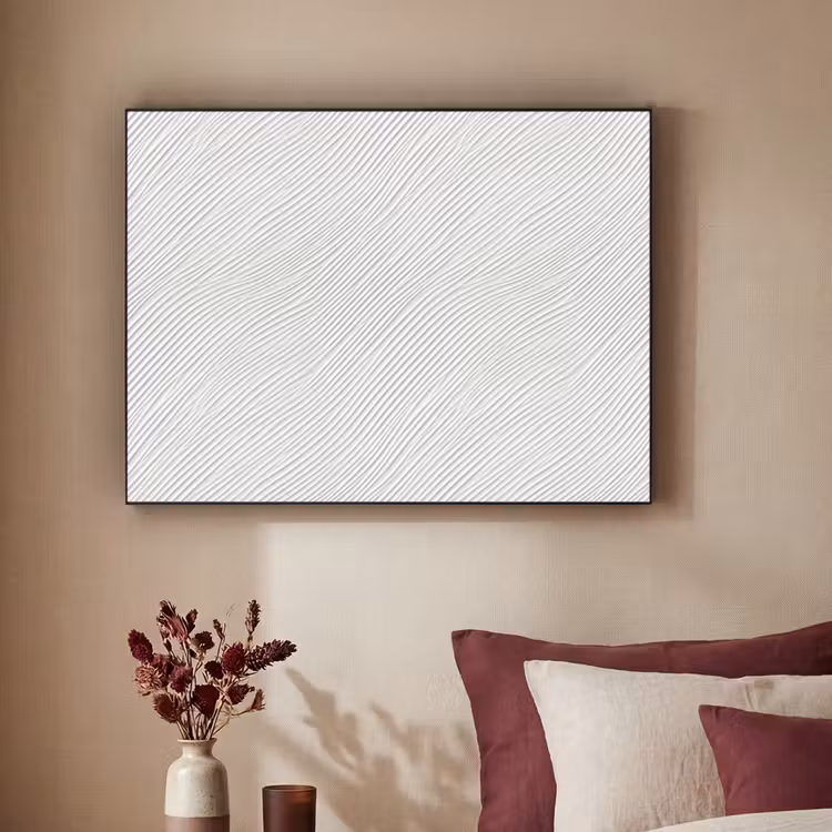 Golven - Ribbels - Wit Textielframe zwart klein 947 -sfeer1