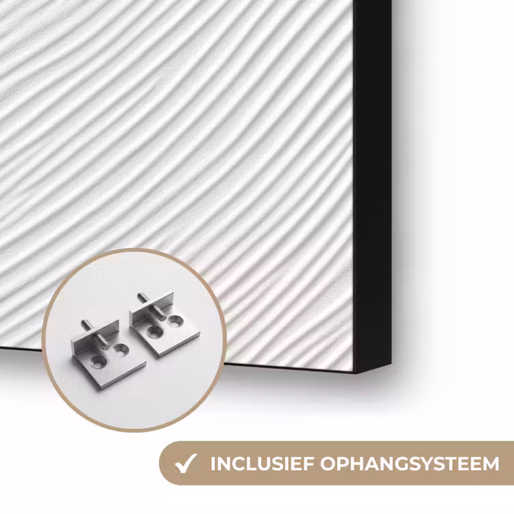Golven - Ribbels - Wit Textielframe zwart klein 947 -USP_ophangsysteemNL