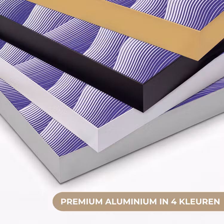 Golven - Zon - Natuur - Abstract - Rood Textielframe zwart klein -USP_kleurenNL