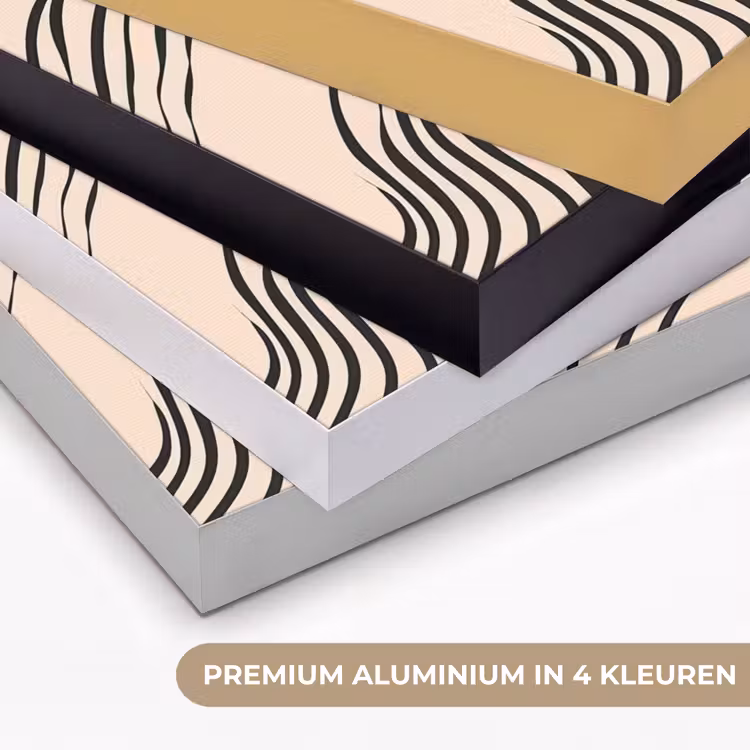 Golven - Zwart - Zandkleur Textielframe zwart klein -USP_kleurenNL