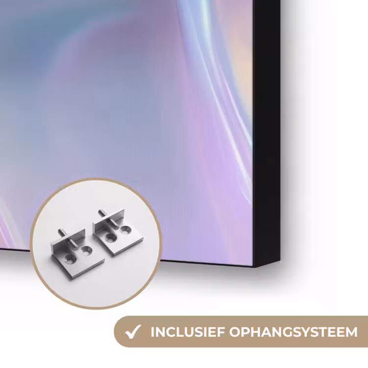 Golvend - Pasteltinten - Glanzend - Stof Textielframe zwart klein -USP_ophangsysteemNL