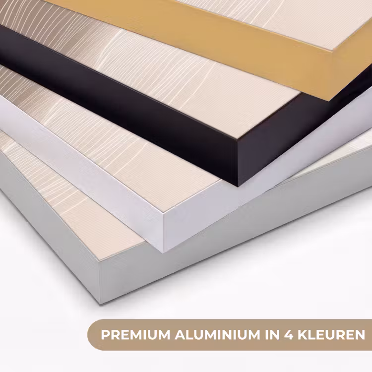 Golvende lijnen - Luchtstromen - Harmonieus Textielframe zwart klein -USP_kleurenNL