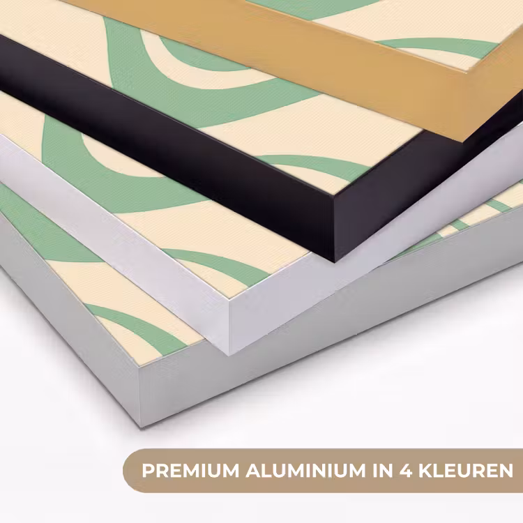 Golvende lijnen - Mintgroen - Dansende vormen Textielframe zwart klein -USP_kleurenNL