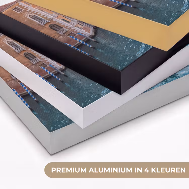 Gondel - Venetië - Kanaal - Stadsgezicht - Avondlicht Textielframe zwart klein -USP_kleurenNL