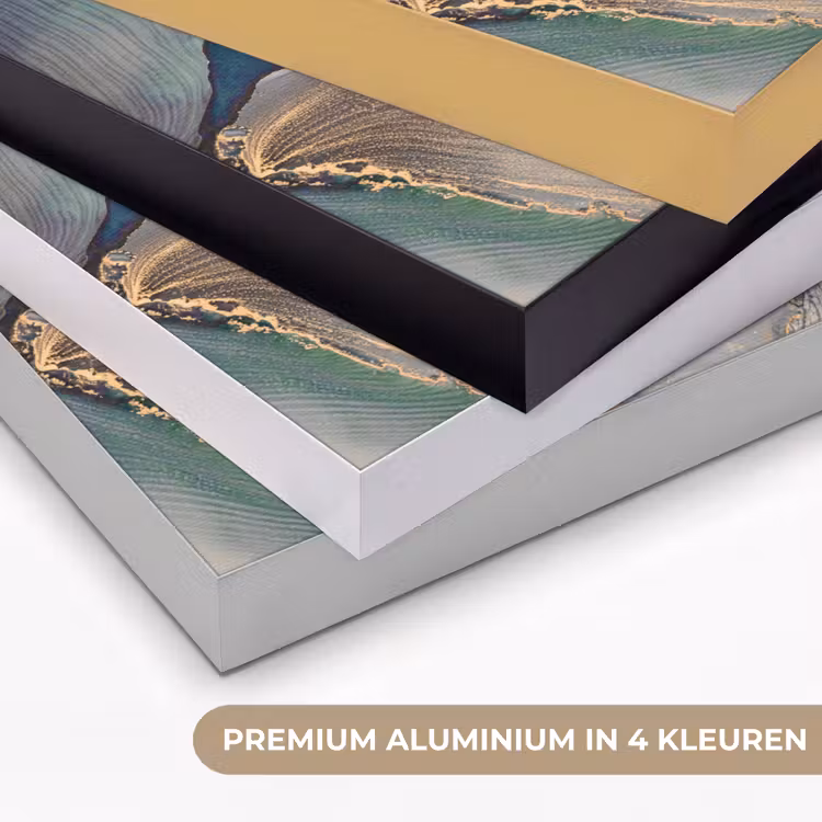 Goud - Blauw - Marmer Textielframe zwart klein -USP_kleurenNL