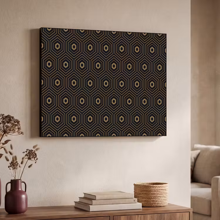 Goud - Illusie - Patroon Textielframe zwart klein 947 -sfeer3
