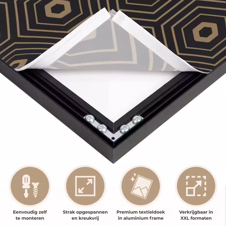 Goud - Illusie - Patroon Textielframe zwart klein 947 -USP_feed_closeupNL