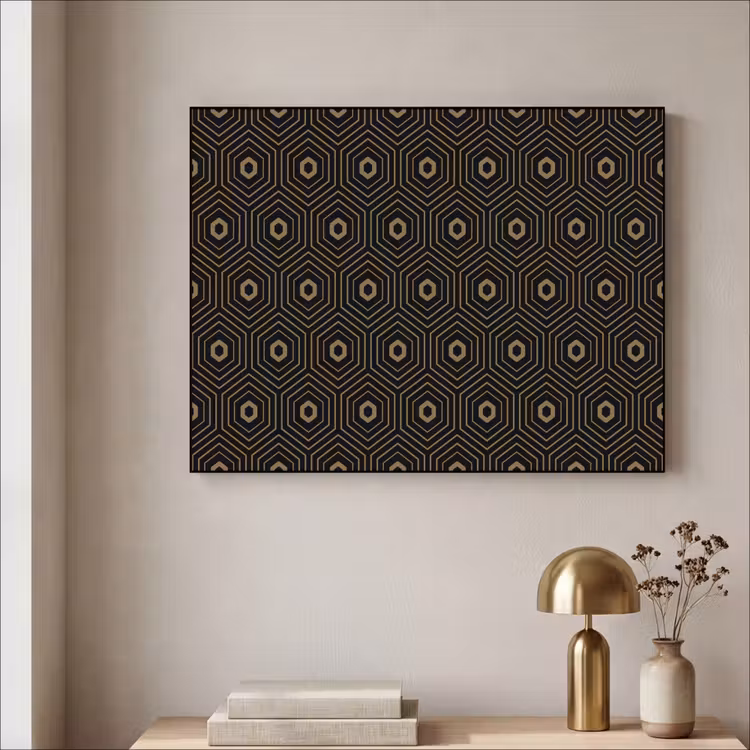 Goud - Illusie - Patroon Textielframe zwart klein 947 -sfeer2