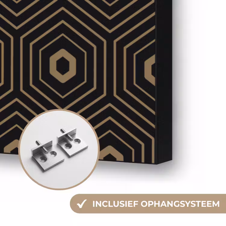 Goud - Illusie - Patroon Textielframe zwart klein 947 -USP_ophangsysteemNL