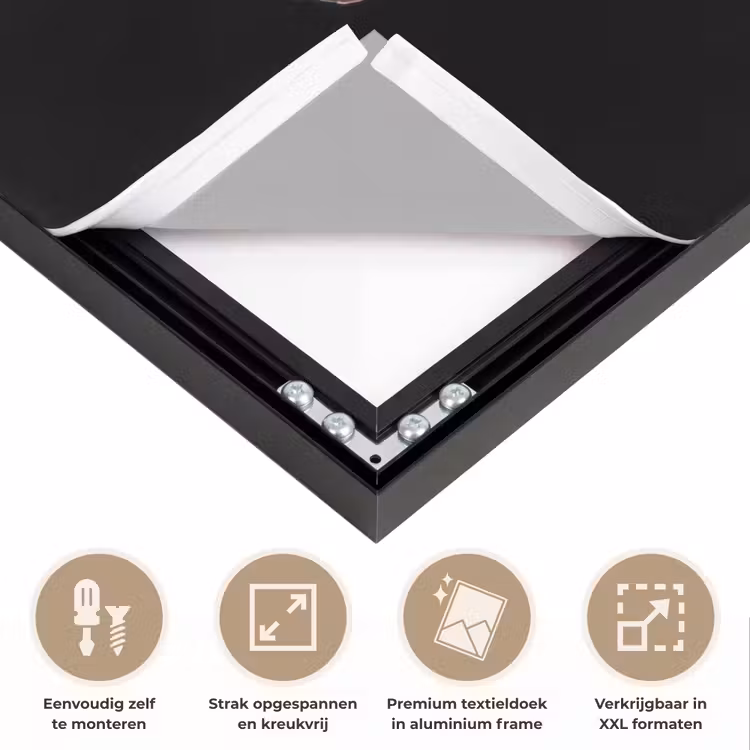Goud - Krab - Dieren - Zwart Textielframe zwart klein -USP_feed_closeupNL