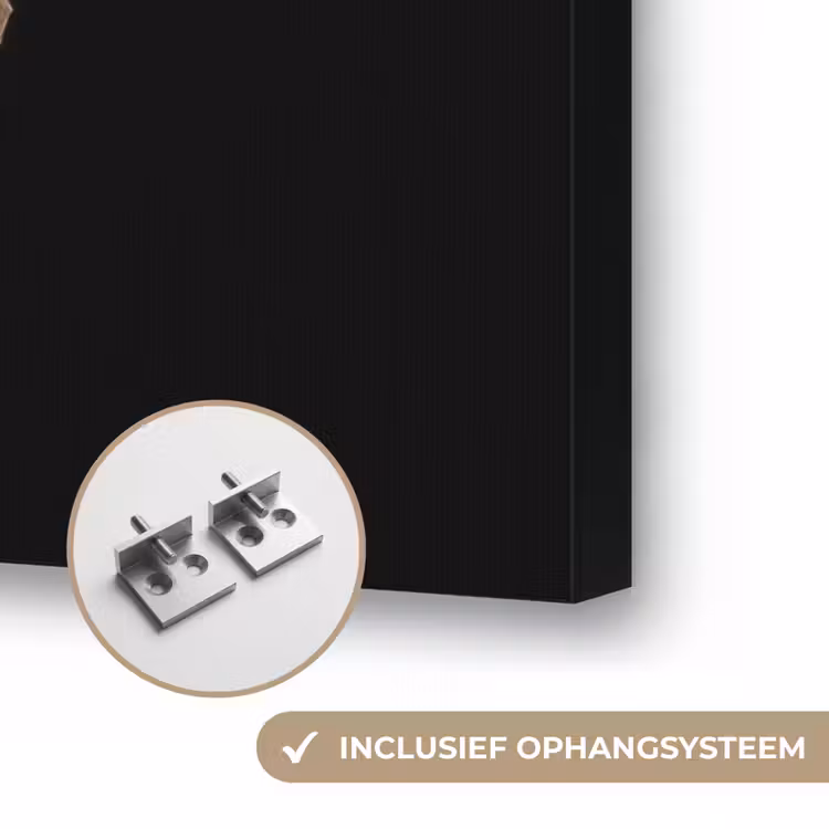 Goud - Krab - Dieren - Zwart Textielframe zwart klein -USP_ophangsysteemNL