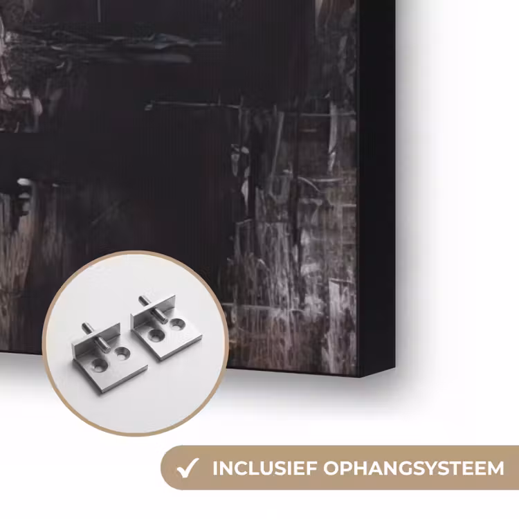 Goud - Luxe - Acryl - Kunst Textielframe zwart klein -USP_ophangsysteemNL