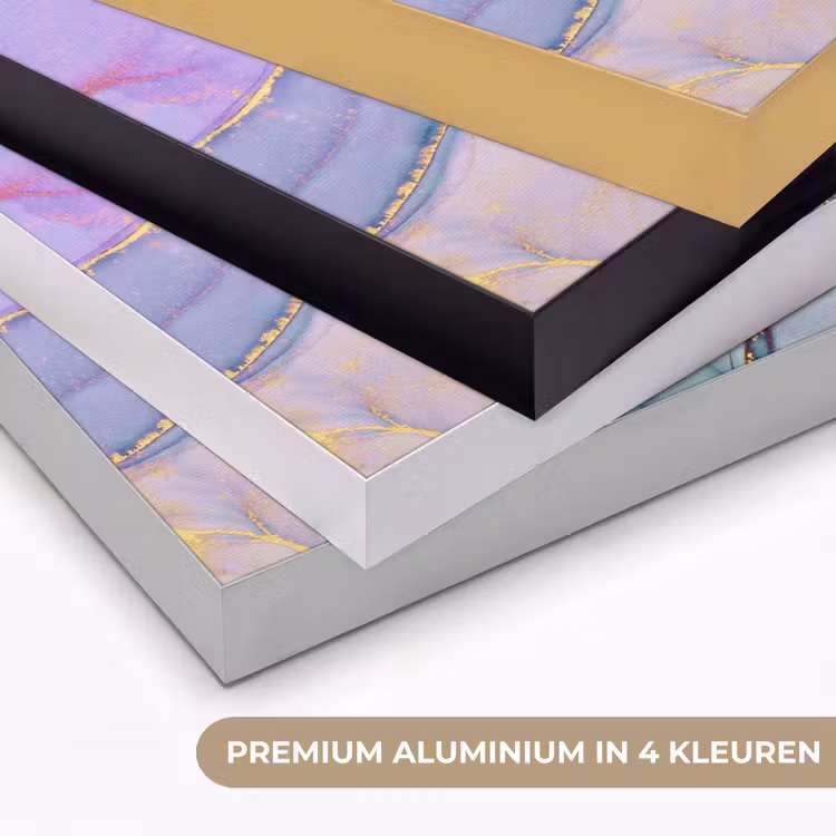 Goud - Marmer - Paars Textielframe zwart klein -USP_kleurenNL