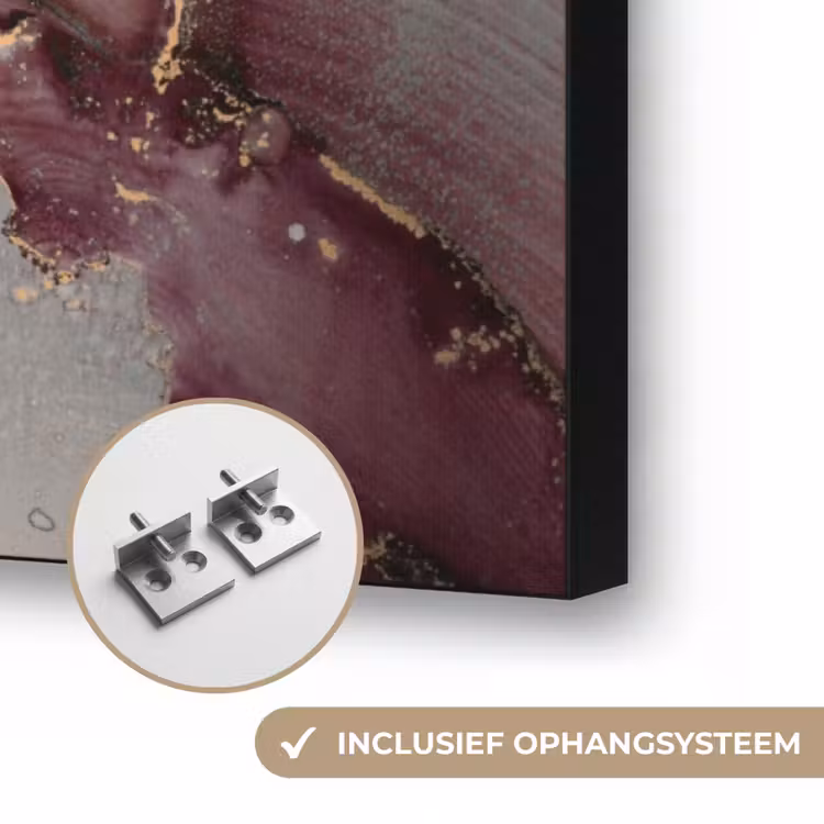 Goud - Marmer - Paars Textielframe zwart klein -USP_ophangsysteemNL