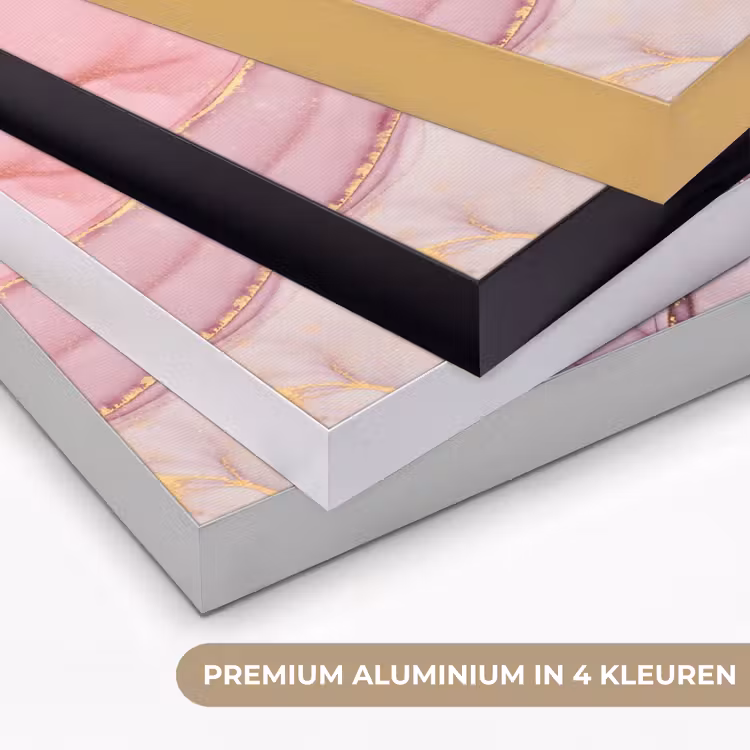 Goud - Marmer - Roze Textielframe zwart klein -USP_kleurenNL