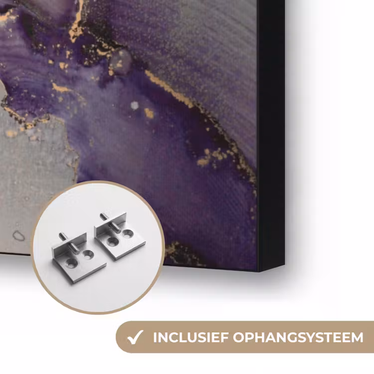 Goud - Paars - Marmer Textielframe zwart klein -USP_ophangsysteemNL
