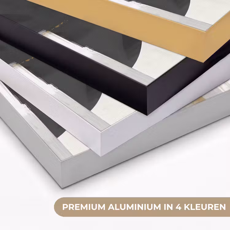 Goud - Rechthoeken - Cirkels - Abstract Textielframe zwart klein -USP_kleurenNL