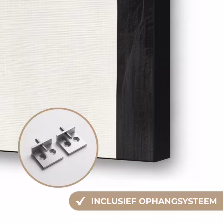 Goud - Rechthoeken - Cirkels - Abstract Textielframe zwart klein -USP_ophangsysteemNL