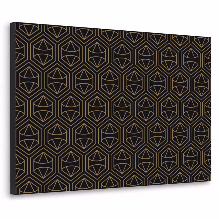 Goud - Zwart - Diamant Textielframe zwart klein 947 -3d