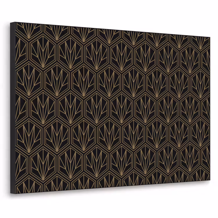 Goud - Zwart - Lijnen Textielframe zwart klein 947 -3d