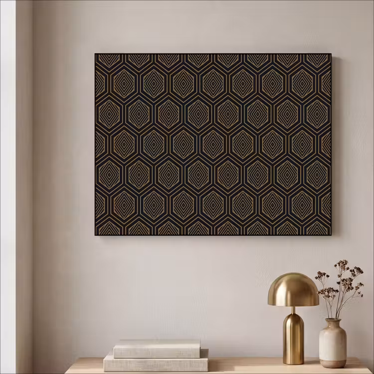 Goud - Zwart - Tunnel Textielframe zwart klein 947 -sfeer2