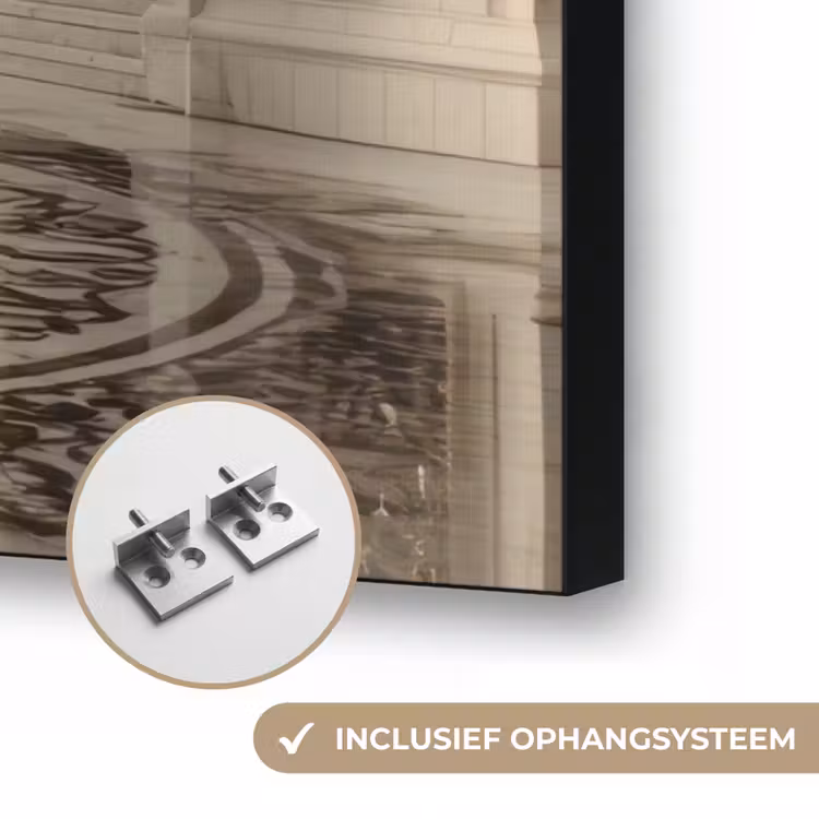 Gouden details - Marmer - Islamitisch Textielframe zwart klein -USP_ophangsysteemNL