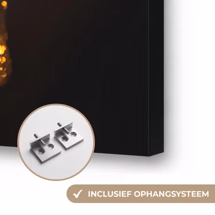 Gouden lippen - Gezicht - Vrouw - Modern Textielframe zwart klein -USP_ophangsysteemNL