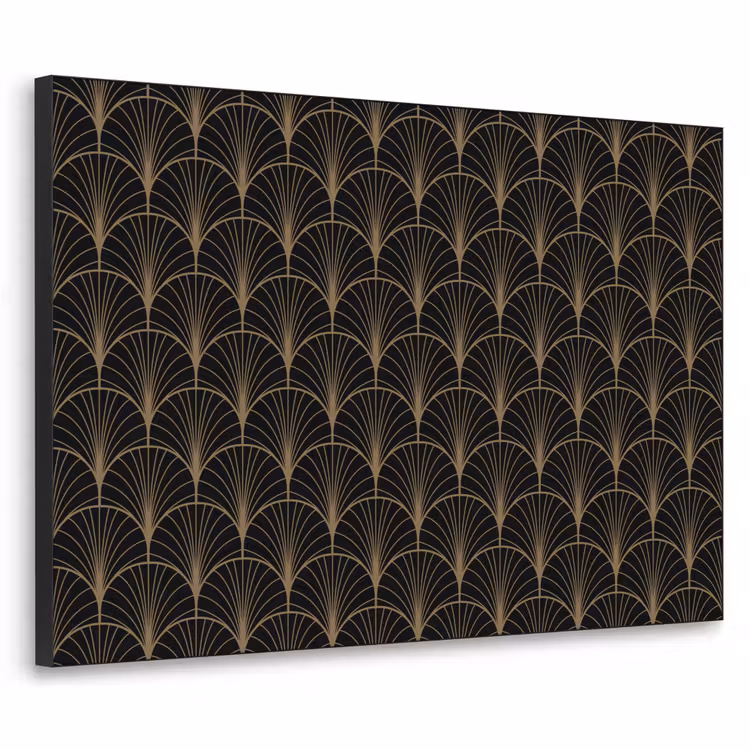 Gouden - Waaiers - Zwart Textielframe - compleet frame klein 947 -3d