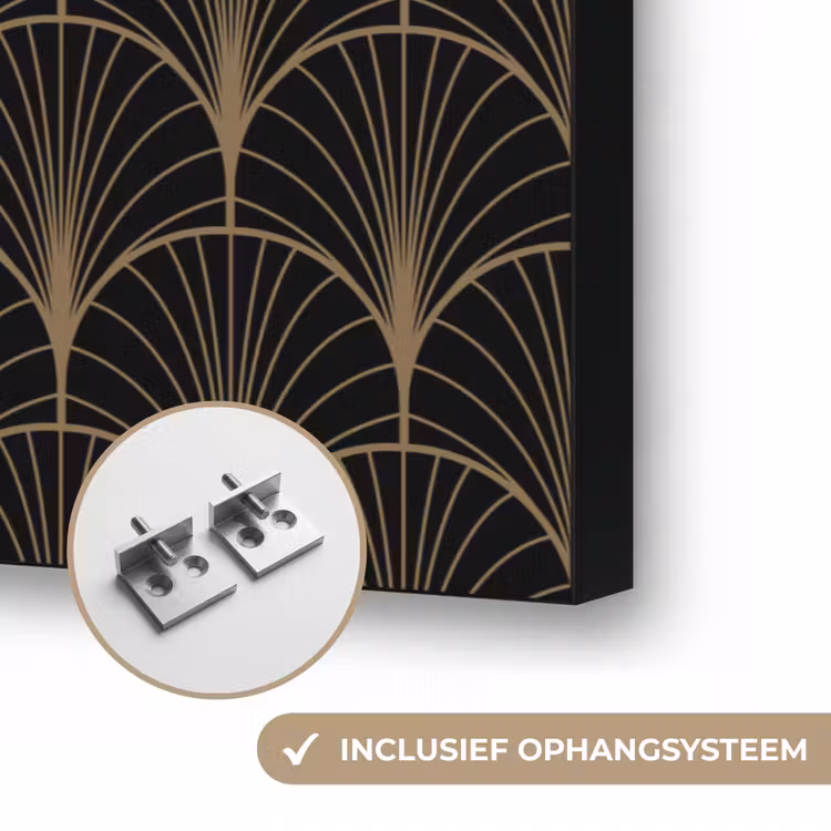 Gouden - Waaiers - Zwart Textielframe zwart klein 947 -USP_ophangsysteemNL