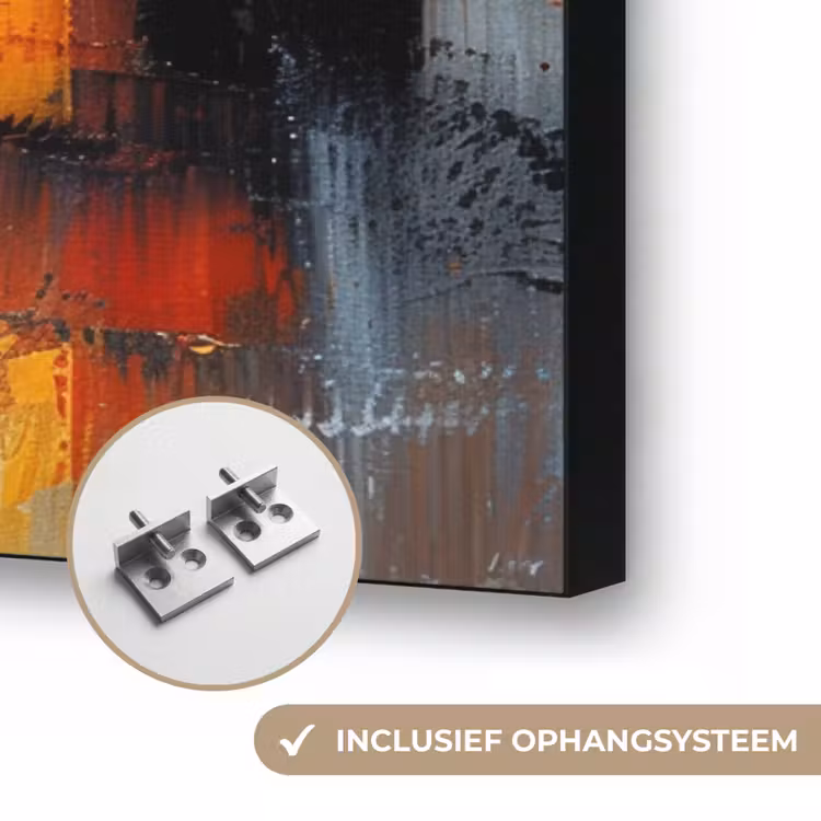 Gracht - Huizen - Kunst - Art Textielframe zwart klein -USP_ophangsysteemNL