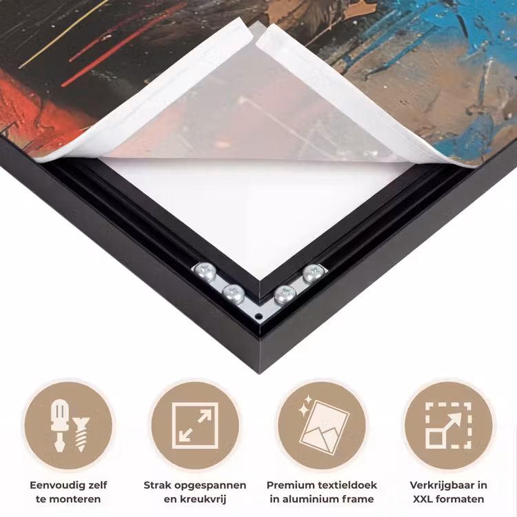 Graffiti - Beer - Dier - Muur - Street art Textielframe zwart klein -USP_feed_closeupNL