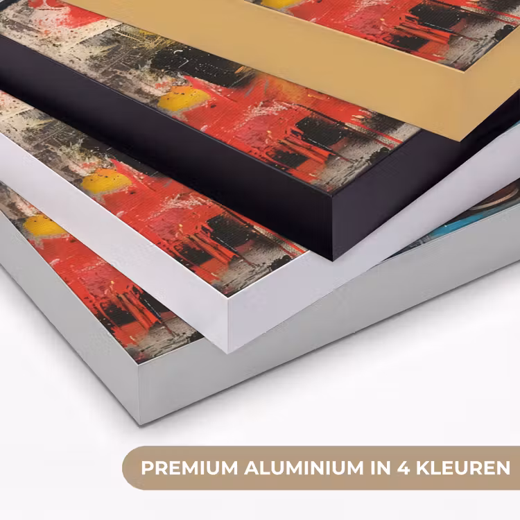 Graffiti - Beer - Dier - Muur - Street art Textielframe zwart klein -USP_kleurenNL